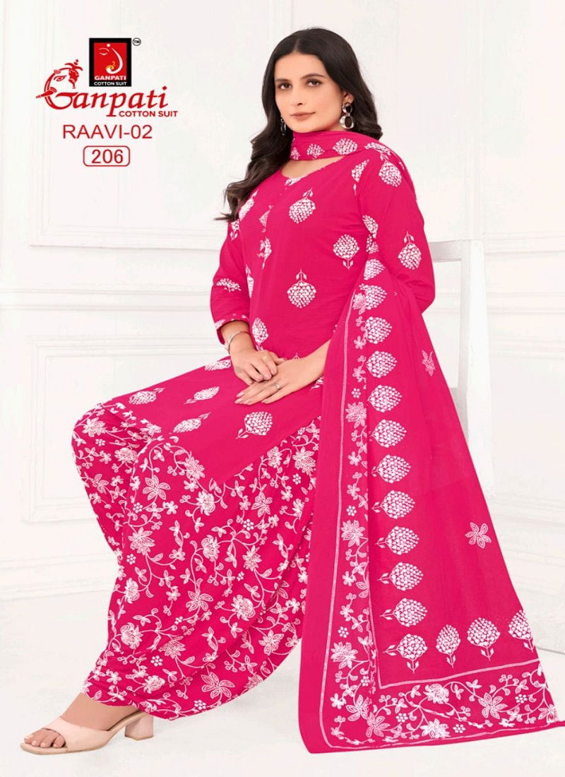 Raavi Vol 02 By Ganpati Heavy Cotton Printed Dress Material Wholesale Clothing Suppliers In India